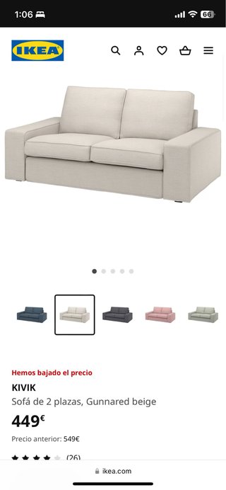 SOFA KIVIK IKEA CON REPOSAPIES