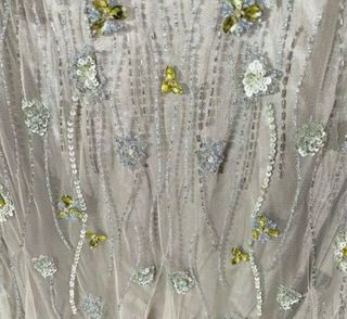 Vestido de fiesta pedreria La Sposa talla 46 plata