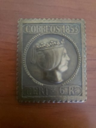 Sello de correos antiguo de bronce