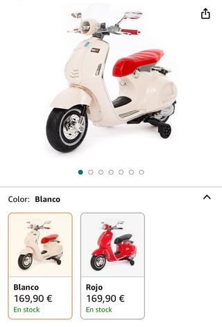 Vespa moto de bateria niños