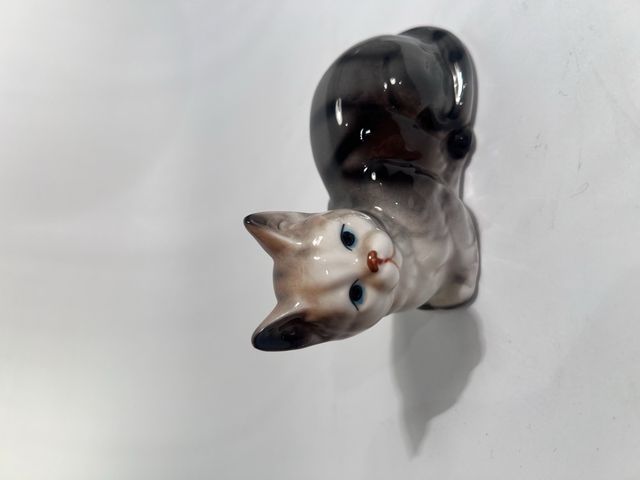 Gatto in ceramica colorata, tedesca