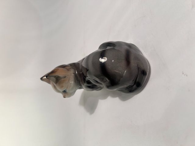 Gatto in ceramica colorata, tedesca