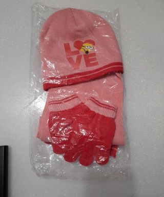 Minions guanti cappello e sciarpa