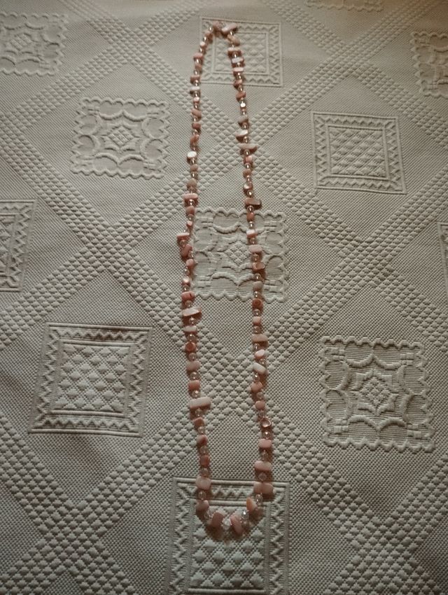 3 collares largos,de piedras y cristal,