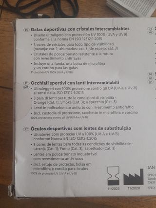 Gafas deportivas con cristales intercambiables