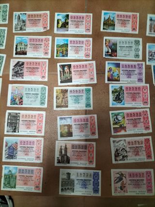 Billetes lotería antiguos vintage