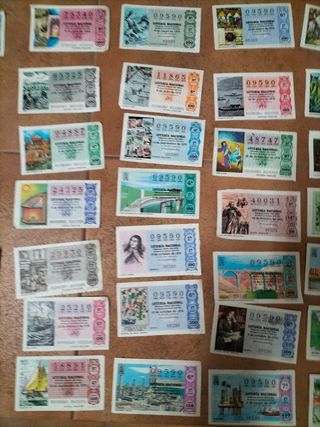 Billetes lotería antiguos vintage