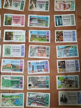 Billetes lotería antiguos vintage