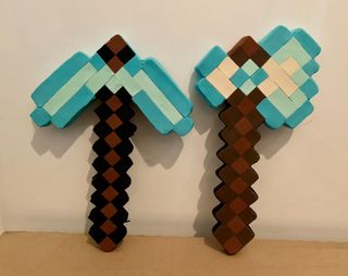 Hacha y pico aqua minecraft