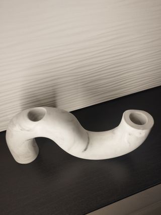 Candeliere elegante effetto marmo a 2 fori