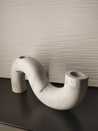 Candeliere elegante effetto marmo a 2 fori