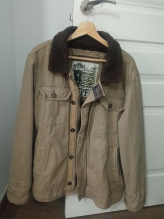 Cazadora marrón tela vaquera