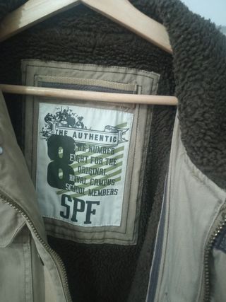 Cazadora marrón tela vaquera