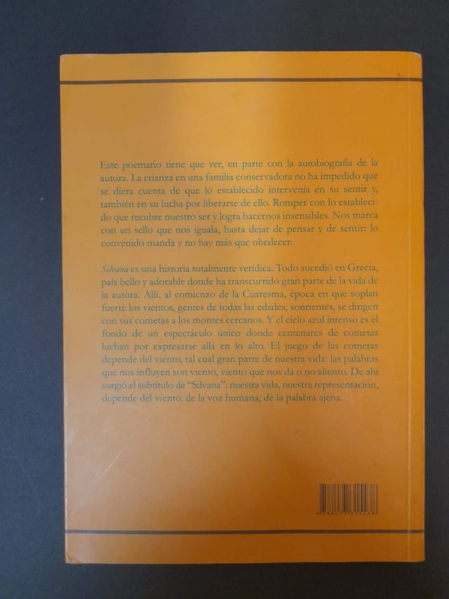 Libro poesía. Silvana o el teatro de los cometas.
