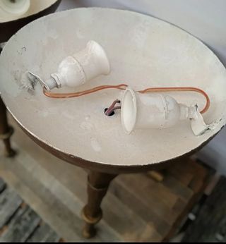 Lampada a torcia antica in ghisa forgiata
