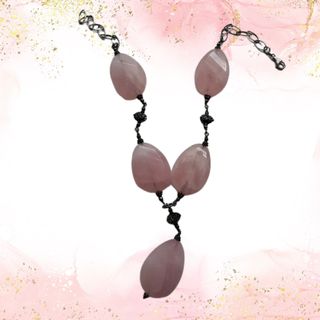 Collar Plata de 1ª Ley 925 y Cuarzo Rosa Natural |