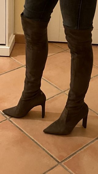 Botas altas de piel por la rodilla talla 37