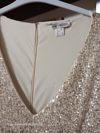 Vestido T44 dorado de fiesta