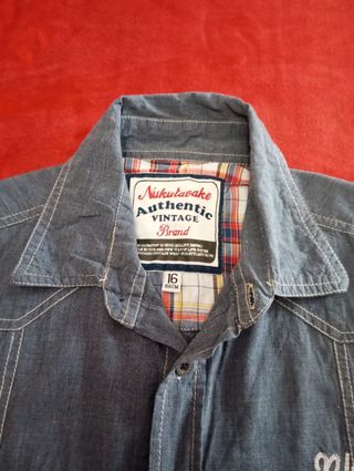 2x1! Camisa t.16 azul grisáceo