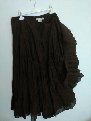 Falda vuelo hippie Zara marrón T40
