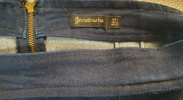 Falda vaquera azul oscuro Stradivarius S