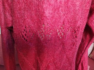 Jersey de punto calado granate talla 42