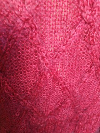 Jersey de punto calado granate talla 42