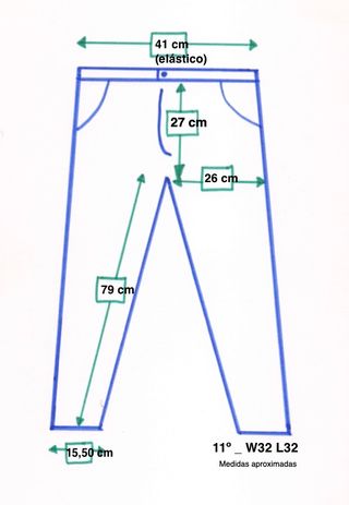 11 Degrees. Pantalón vaquero slim. W32 L32