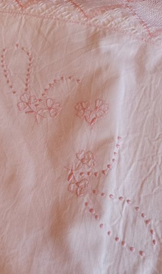 Juego de sabanas antigua bordada nueva Nª73