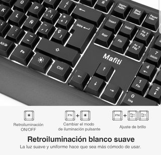 Teclado con cable retroiluminado