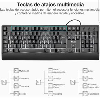 Teclado con cable retroiluminado