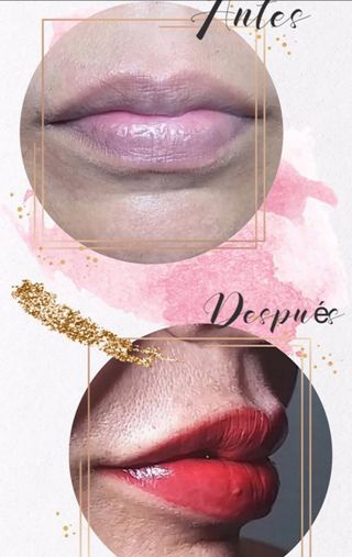 microblading. Labios, líneas.