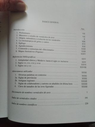 Diccionario de nombres vernáculos de aves