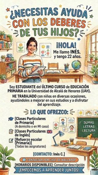 Clases particulares. Refuerzo escolar.
