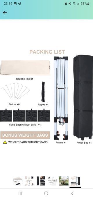 Carpa Cenador plegable 3x3m,