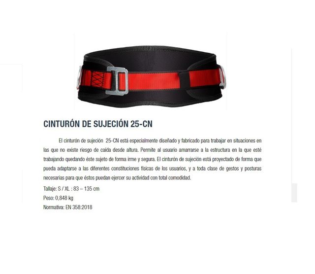 Arnés seguridad + cinturón sujección + mosquetones