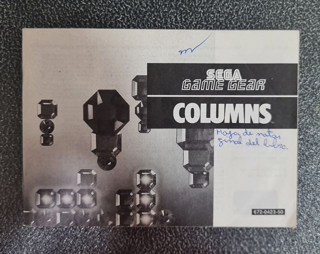 Game Gear Manual " Columns "