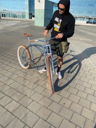 BICICLETA CRUISER CROMADA estilo RACER