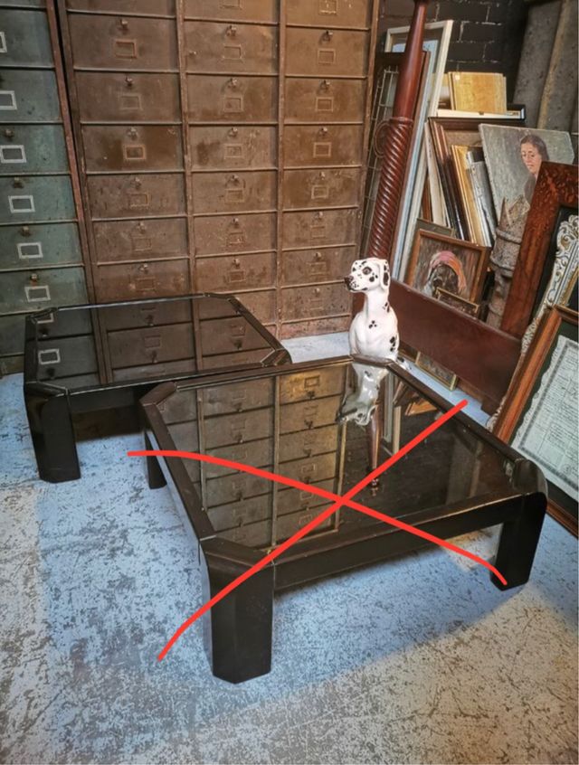 Quesa 1 Mesa de centro vintage. Espejo