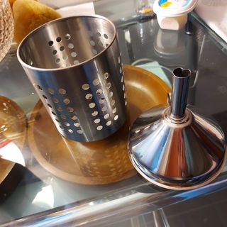 LOTE embudo y escurridor acero inoxdi