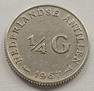1/4 Gulden 1967 Antillas Holandesas Plata