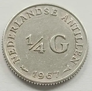 1/4 Gulden 1967 Antillas Holandesas Plata