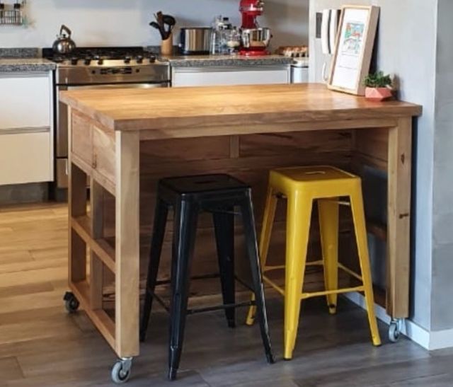 Isla De Cocina a Medida Madera Maciza