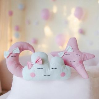 Set cuscini decorativi luna, nuvola e stella