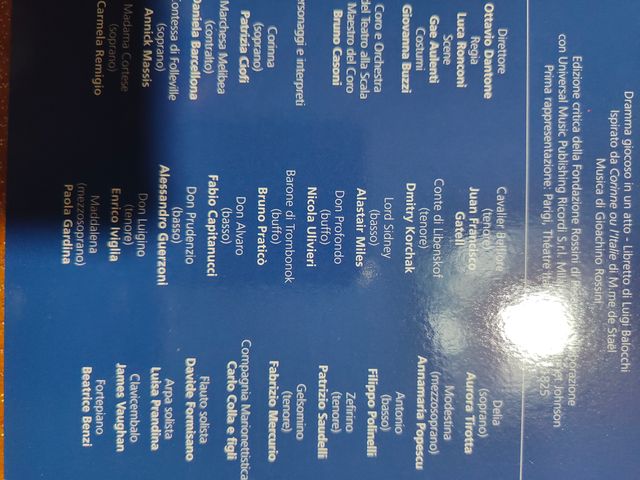 DVD + CD Gioacchino Rossini "Il viaggio a Reims"