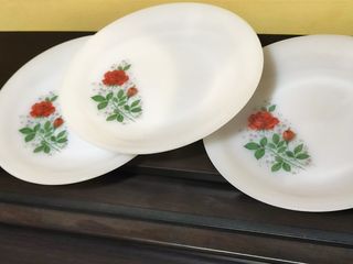 6 PLATOS LLANOS POSTRE ARCOPAL ROSA ROJA