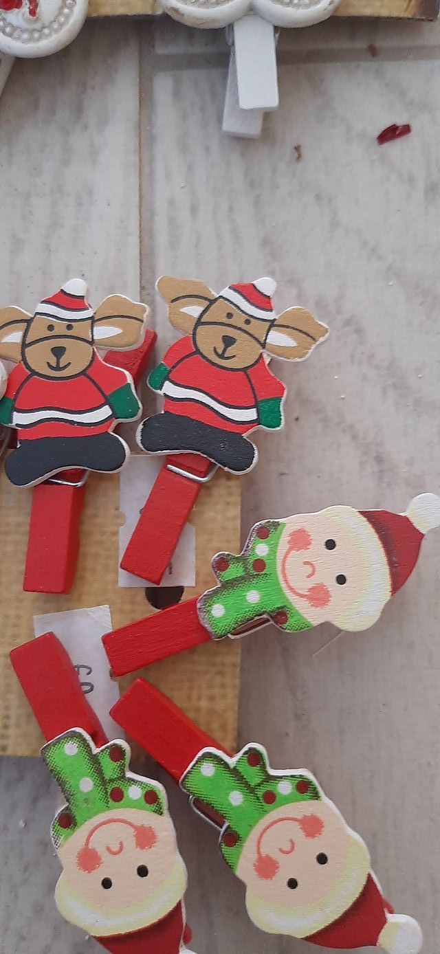 Mollette natalizie, 21 pezzi, nuove, rimanenze neg