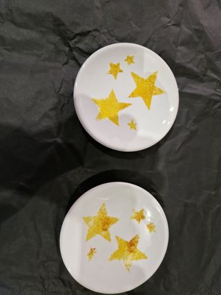 2 piattini decorativi stelle natale 10 cm