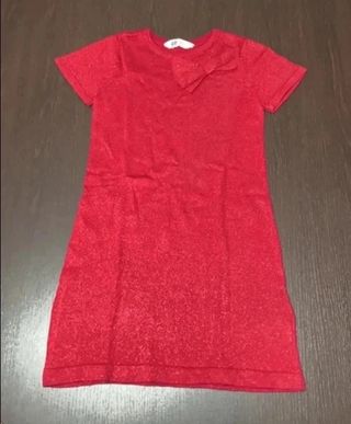 Vestito cotone H&M 6-8 anni rosso