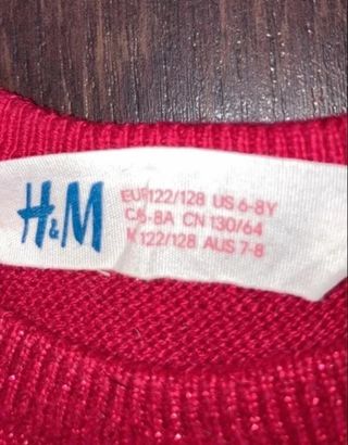 Vestito cotone H&M 6-8 anni rosso